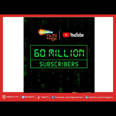 60 million subscribers on Shemaroo FilmiGaane YouTube channel